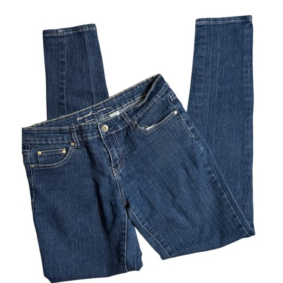(6 for $25) Touch Me Vintage‎ Low Rise Dark Wash Skinny Jeans Size 7 - Picture 3 of 5